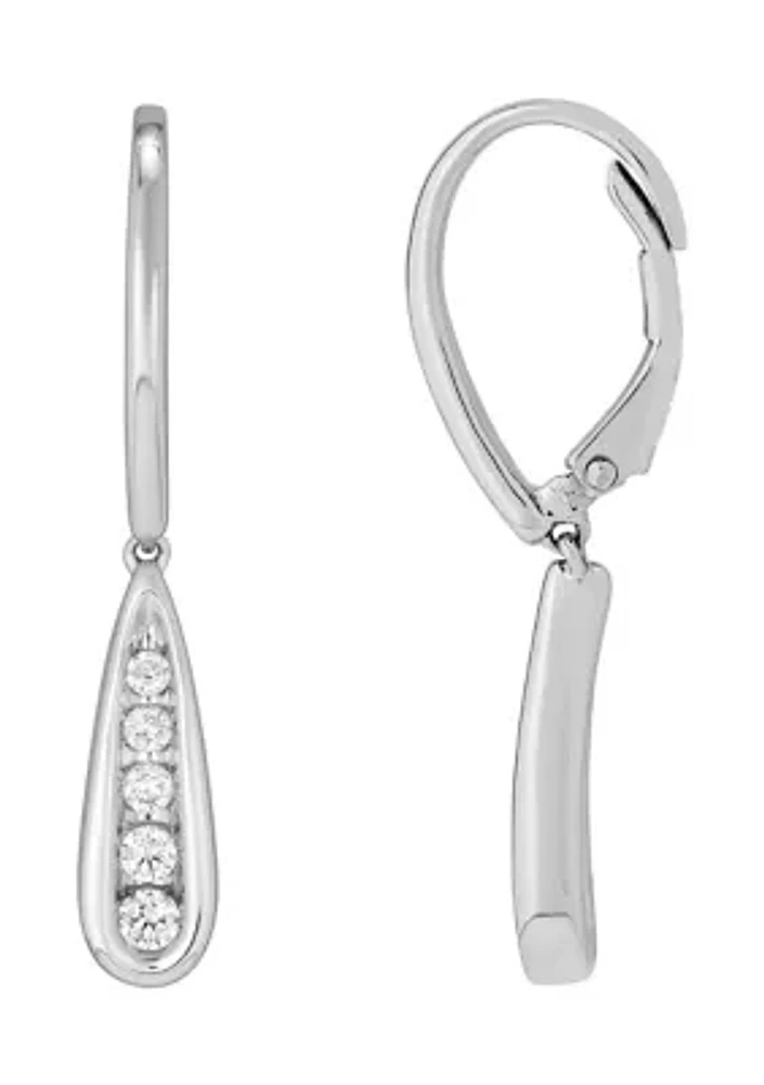 1/3 ct. t.w. Lab Created Diamond Drop Huggie Earrings in Sterling Silver