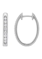 Grown With Love 1/3 ct. t.w. Lab Created Diamond Hoop Earrings in 10K White Gold