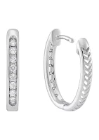 Grown With Love 1/3 ct. t.w. Lab Created Diamond Hoop Earrings in 10K White Gold