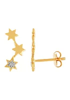 1/10 ct. t.w. Diamond Star Climber Earrings in 14K Yellow Gold