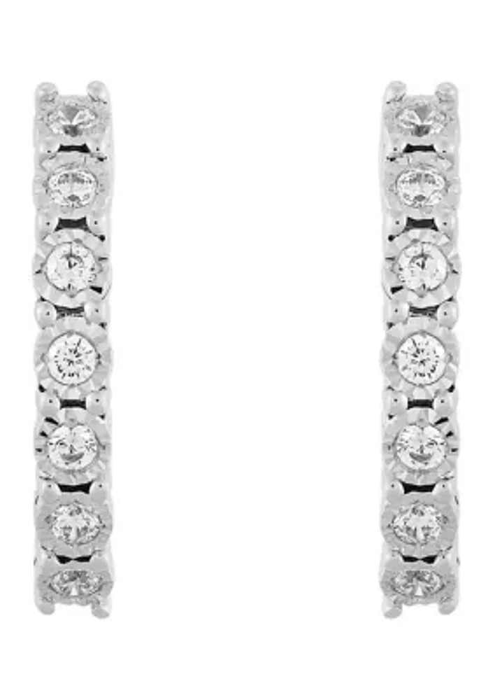 1/3 ct. t.w. Lab-Created Diamond Hoop Earrings in Sterling Silver