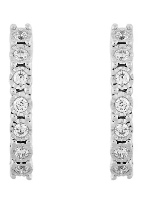 1/3 ct. t.w. Lab-Created Diamond Hoop Earrings in Sterling Silver