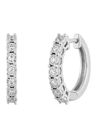 1/3 ct. t.w. Lab-Created Diamond Hoop Earrings in Sterling Silver