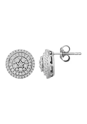 1/2 ct. t.w. Round Stud Earrings in Sterling Silver