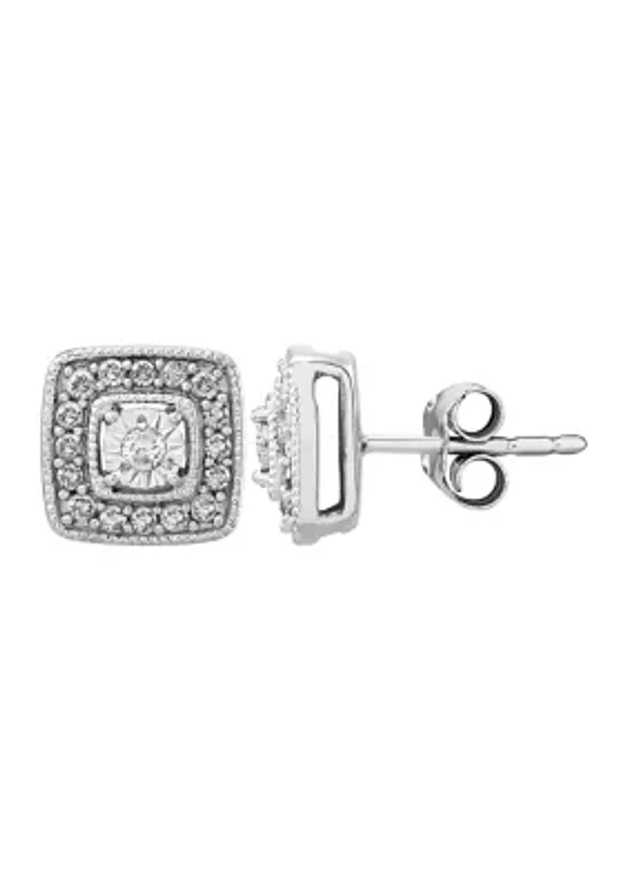 1/4 ct. t.w. Diamond Stud Earrings in Sterling Silver 