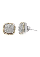 1/10 ct. t.w. Diamond Earring in Sterling Silver and 14K Yellow Gold