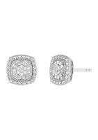 1/10 ct. t.w. Diamond Square Stud Earrings in Sterling Silver