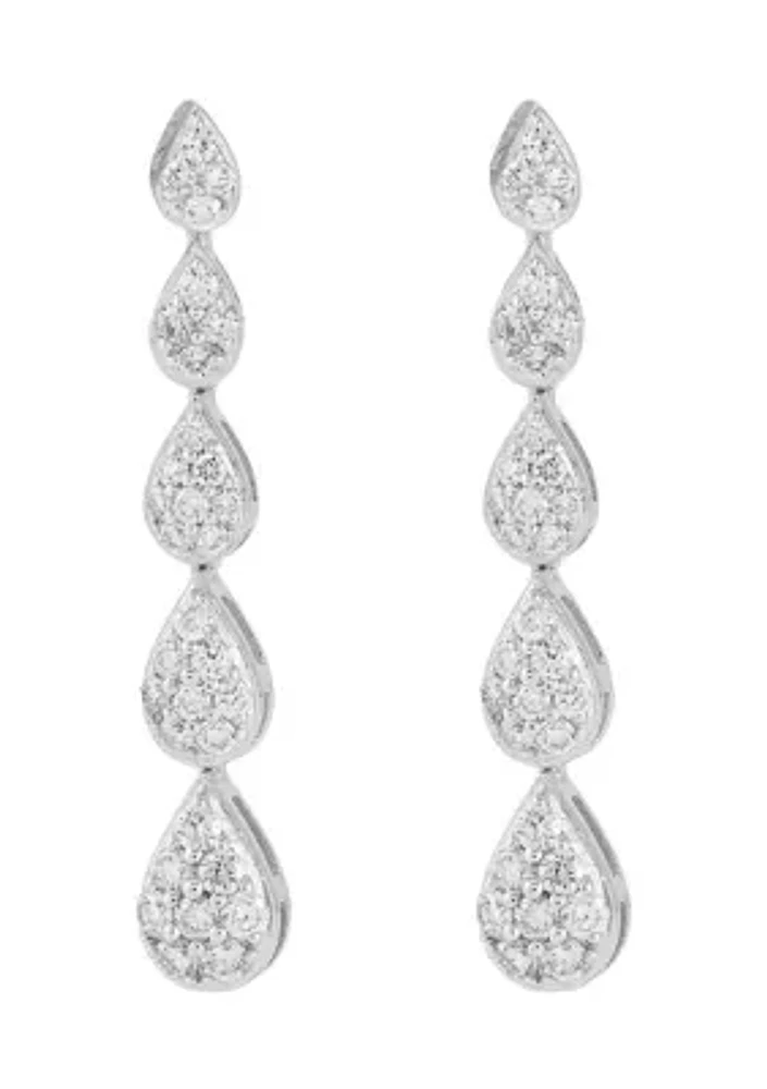 Lab Grown 1/2 ct. t.w. Diamond Drop Earrings in Sterling Silver