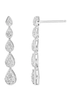 Lab Grown 1/2 ct. t.w. Diamond Drop Earrings in Sterling Silver