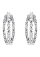 1/ ct. t.w. Lab Grown Diamond Hoop Earrings in Sterling Silver