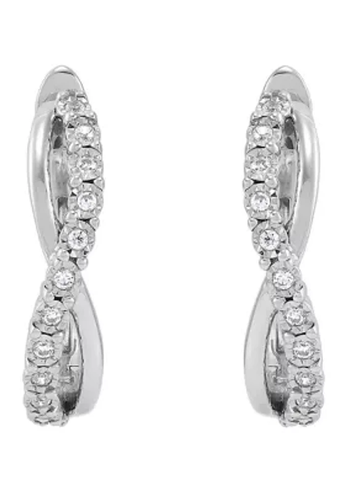 1/5 ct. t.w. Lab Created Diamond Hoop Earrings in Sterling Silver