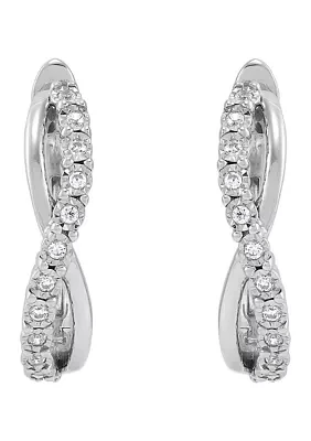 1/5 ct. t.w. Lab Created Diamond Hoop Earrings in Sterling Silver