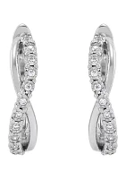 1/5 ct. t.w. Lab Created Diamond Hoop Earrings in Sterling Silver