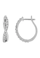 1/5 ct. t.w. Lab Created Diamond Hoop Earrings in Sterling Silver