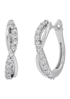 1/5 ct. t.w. Lab Created Diamond Hoop Earrings in Sterling Silver