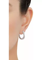 1/5 ct. t.w. Lab Created Diamond Hoop Earrings in Sterling Silver