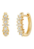 Lab Grown 1/2 ct. t.w. Diamond Hoop Earrings in Gold Over Sterling Silver