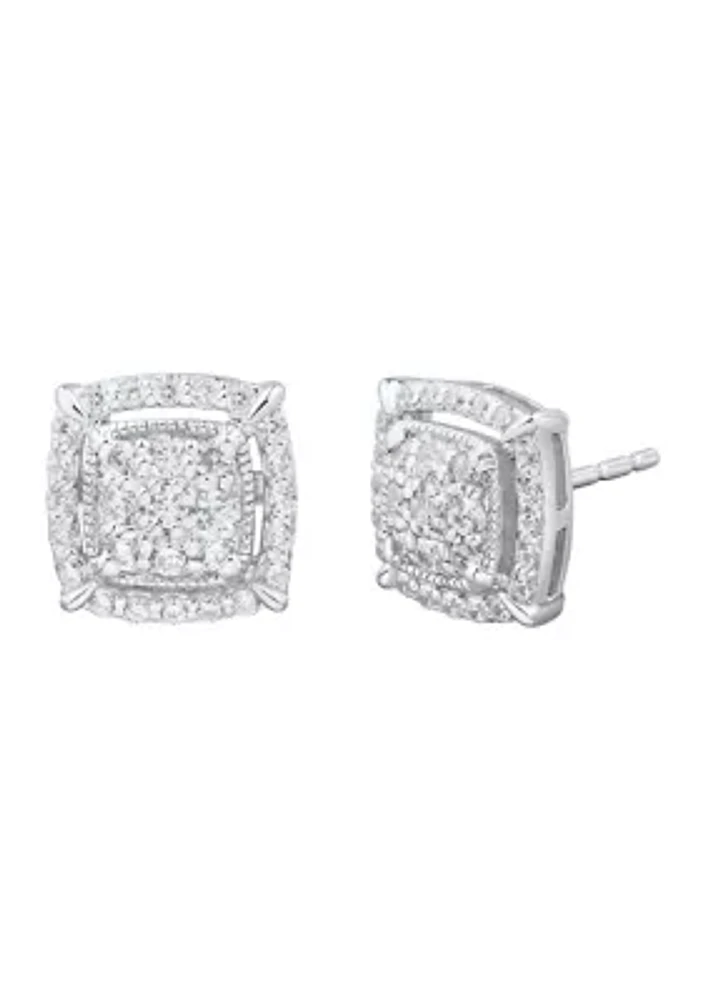 1/2 ct. t.w. Lab Grown Diamond Stud Earrings in Srterling Silver