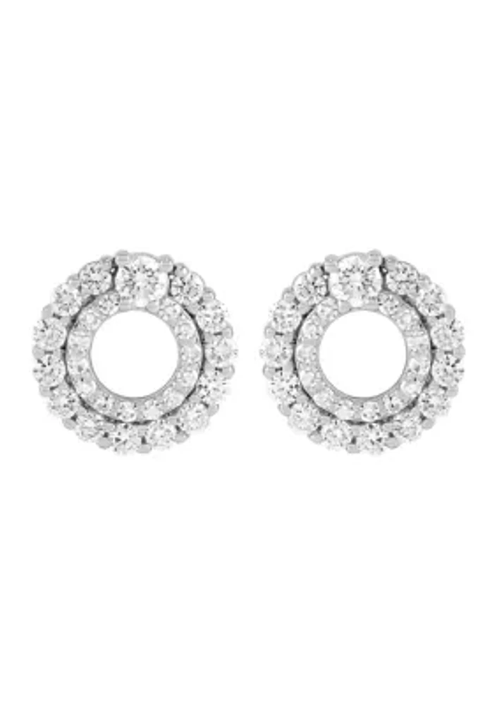 1 ct. t.w. Lab Grown Diamond Circle Stud Earrings in Sterling Silver