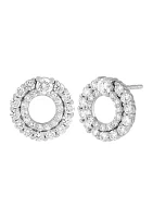 1 ct. t.w. Lab Grown Diamond Circle Stud Earrings in Sterling Silver