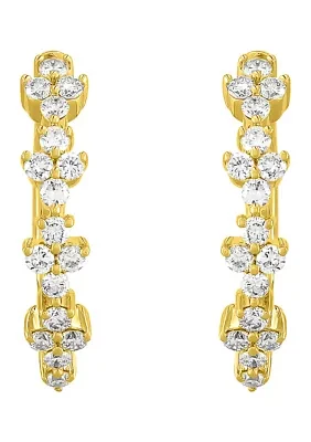 Lab Grown 1/2 ct. t.w. Diamond Hoop Earrings in 10K Yellow Gold