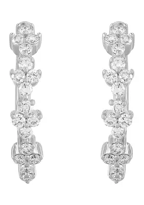 1/2 ct. t.w. Lab Grown Diamond Hoop Earrings in 10K White Gold