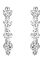 1/2 ct. t.w. Lab Grown Diamond Hoop Earrings in 10K White Gold