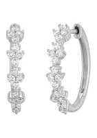 1/2 ct. t.w. Lab Grown Diamond Hoop Earrings in 10K White Gold