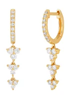 1/2 ct. t.w. Drop Lab Grown Diamond Hoop Earrings in 10K Yellow Gold