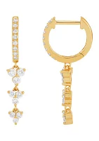 1/2 ct. t.w. Drop Lab Grown Diamond Hoop Earrings in 10K Yellow Gold