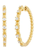 1/3 ct. t.w. Lab Grown Diamond Hoop Earrings in 10K Yellow Gold