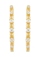 1/3 ct. t.w. Lab Grown Diamond Hoop Earrings in 10K Yellow Gold