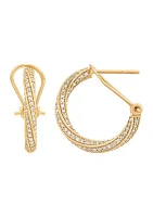 Lab Grown 1/ ct. t.w. Diamond Hoop Earrings in 10K Gold