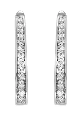 1/2 ct. t.w. Lab Grown Diamond Hoop Earrings in Sterling Silver 