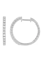 1/2 ct. t.w. Lab Grown Diamond Hoop Earrings in 10K White Gold