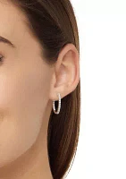 1/2 ct. t.w. Lab Grown Diamond Hoop Earrings in 10K White Gold