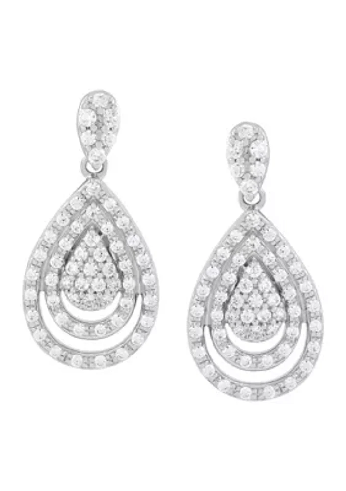 5/8 ct. t.w. Diamond Pear Shape Earrings in Sterling Silver