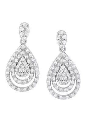 5/8 ct. t.w. Diamond Pear Shape Earrings in Sterling Silver