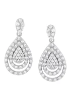 5/8 ct. t.w. Diamond Pear Shape Earrings in Sterling Silver