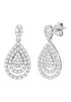 5/8 ct. t.w. Diamond Pear Shape Earrings in Sterling Silver