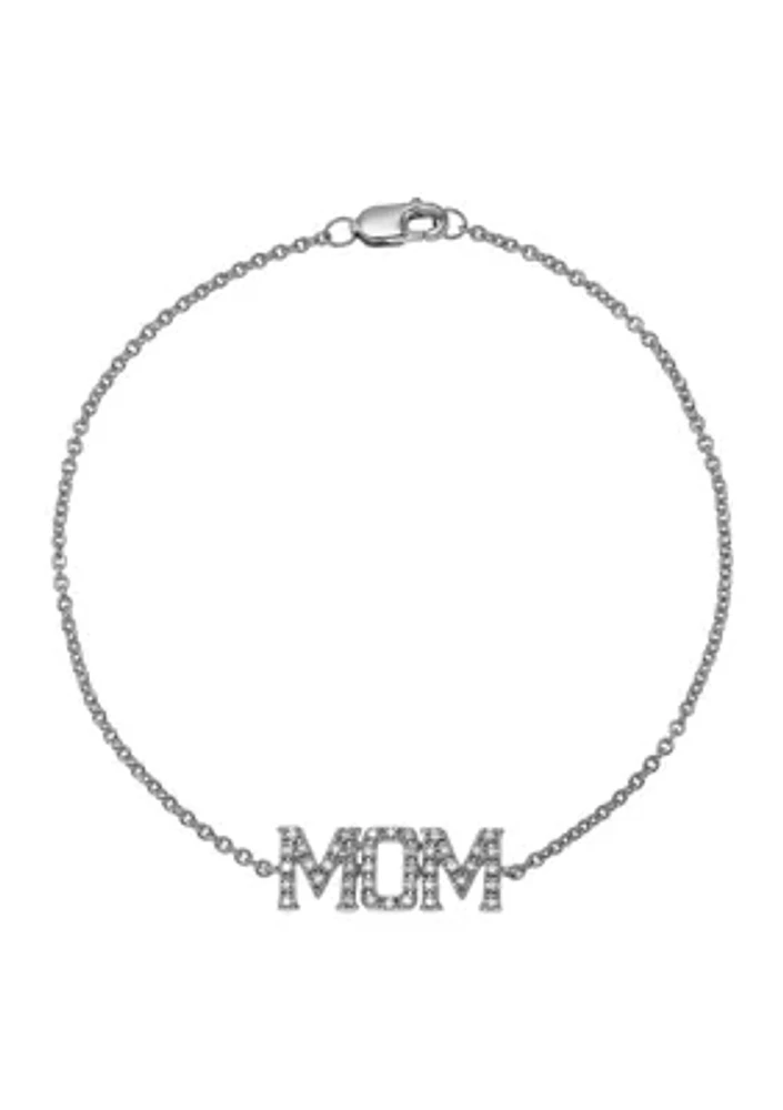 1/6 ct. t.w. Diamond Mom Bracelet in 14K White Gold