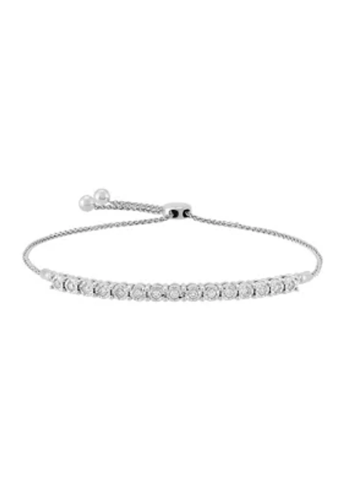 1/3 ct. t.w. Lab Created Diamond Bolo Bracelet in Sterling Silver