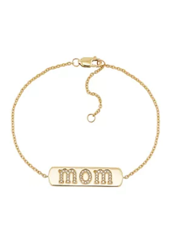 1/10 ct. t.w. Diamond Mom Bracelet in 14K Yellow Gold