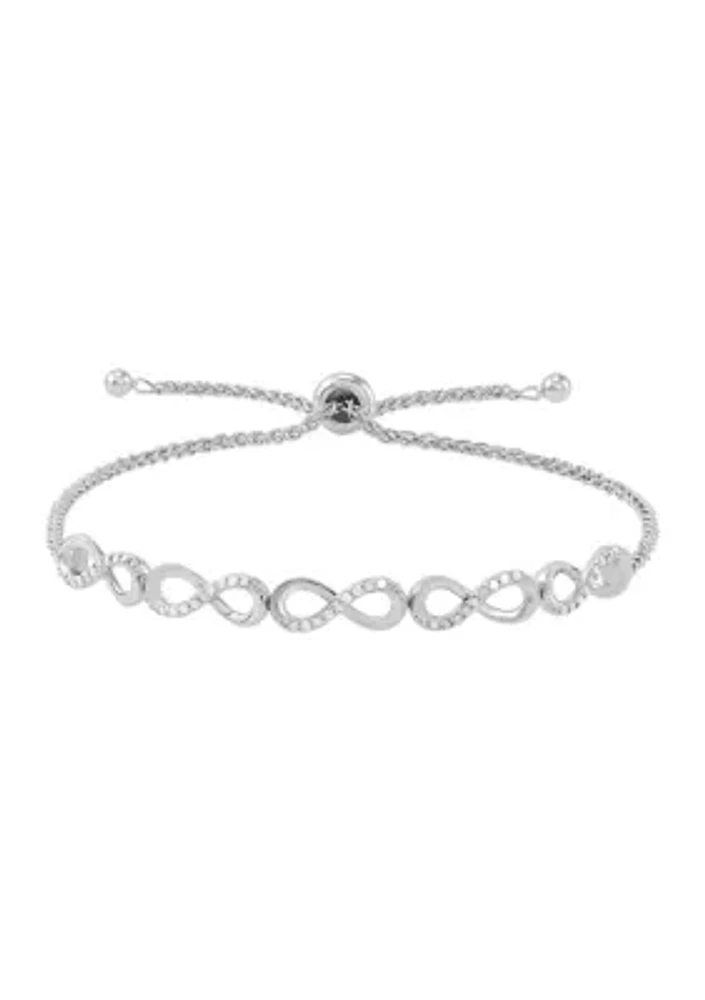 1/4 ct. t.w. Diamond Bolo Bracelet in Sterling Silver 