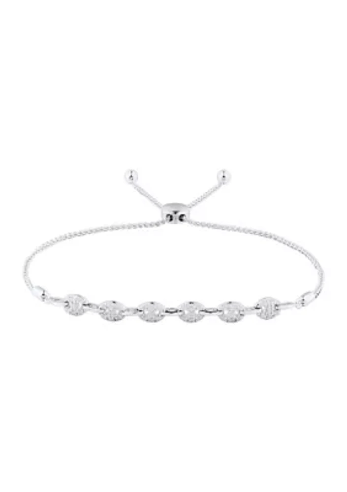 1/4 ct. t.w. Diamond Mariner Bracelet in Sterling Silver