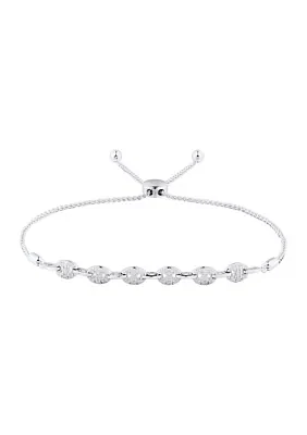 1/4 ct. t.w. Diamond Mariner Bracelet in Sterling Silver