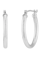 Tube Hoop Earrings in 14K White Gold