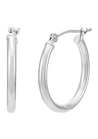 Tube Hoop Earrings in 14K White Gold