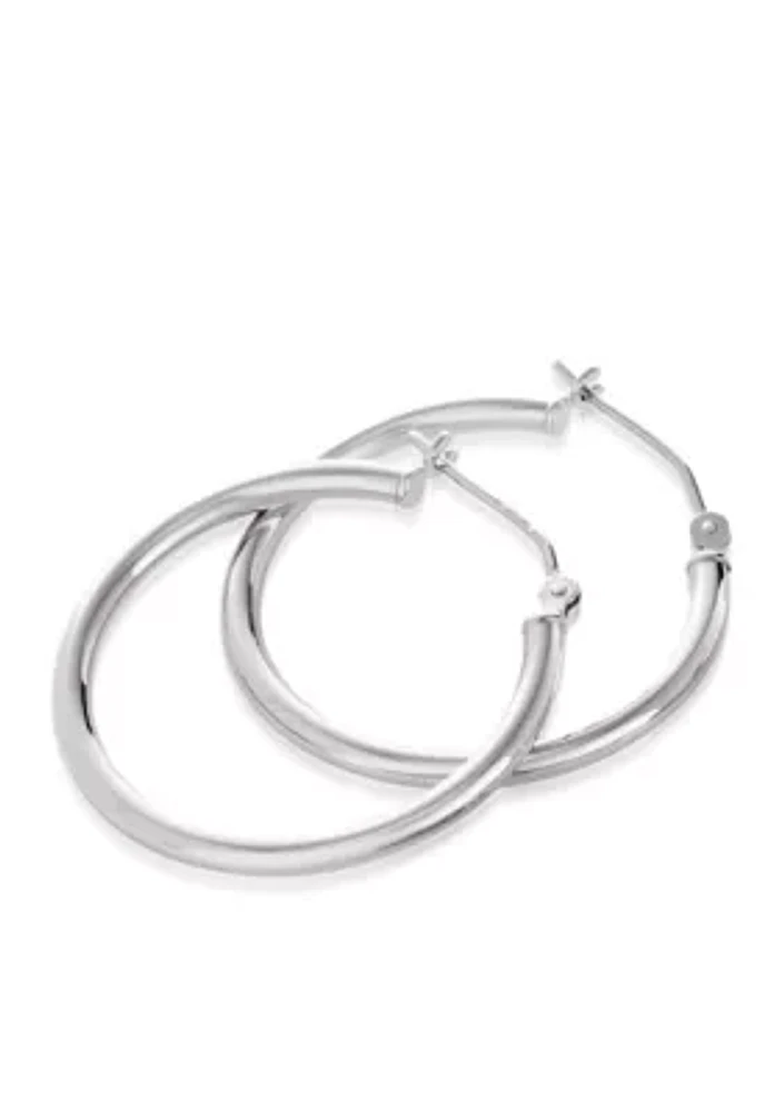 Hoop Earrings in 14K White Gold