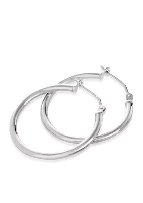 Hoop Earrings in 14K White Gold